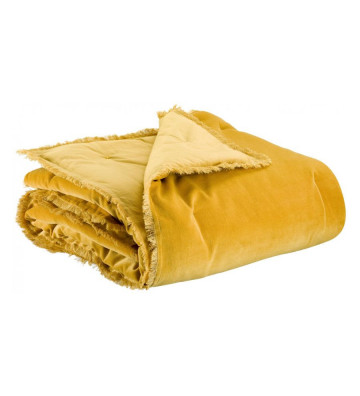 Yellow velvet padded double bedspread 260x260cm - Vivaraise - Nardini Forniture