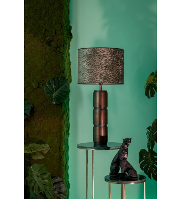 Paralume a cilindro in velluto fantasia verde 30xh21cm - Light&Living - Nardini Forniture