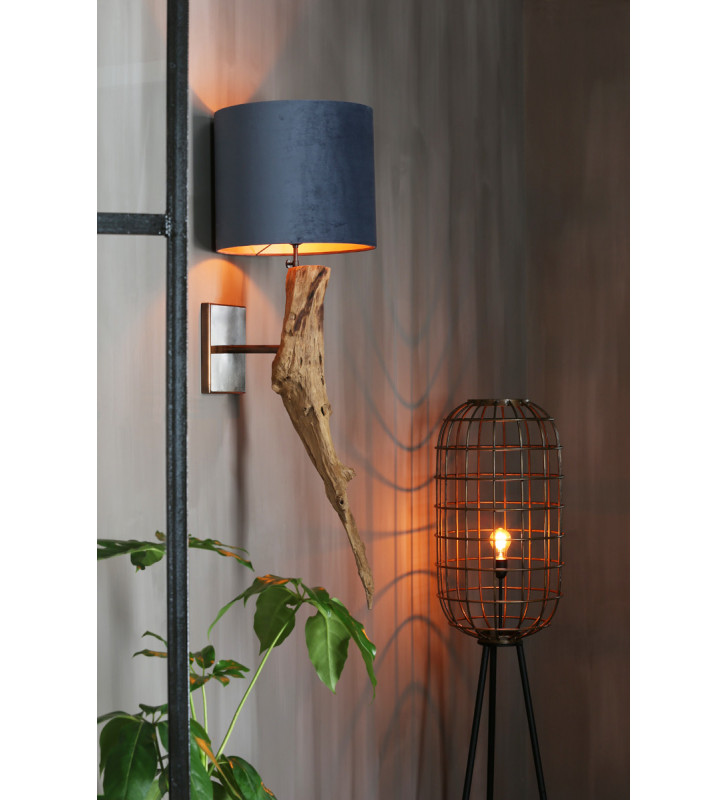 Paralume in tessuto blu 16 cm per lampade e lampadari