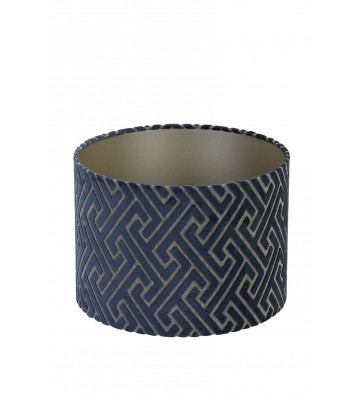 Cylinder lampshade in blue geometric velvet 40xh30cm - Light&Living - Nardini Forniture