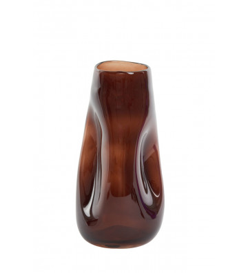 Vaso irregolare in vetro marrone Ø18x35cm - light and living - nardini forniture