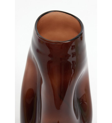 Vaso irregolare in vetro marrone Ø18x35cm - light and living - nardini forniture