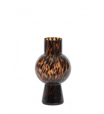 Vase in brown spotted glass Ø17x31cm - light and living - nardini forniture