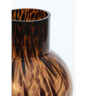 Vaso in vetro maculato marrone Ø17x31cm - light and living - nardini forniture