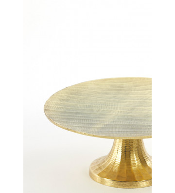 Round shiny gold cake stand 35xH13cm - light and living - nardini forniture