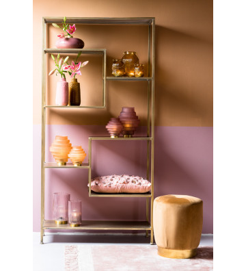 Etagere bookcase Yvana gold 101x36x200cm - Light&Living - Nardini Forniture