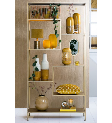 Etagere bookcase Yvana gold 101x36x200cm - Light&Living - Nardini Forniture