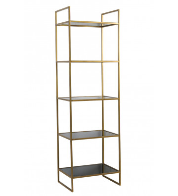 Etagere 5 shelves gold and black glass 55x40xH180cm - light and living - nardini forniture