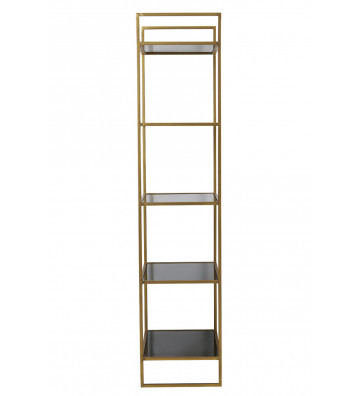 Etagere 5 shelves gold and black glass 55x40xH180cm - light and living - nardini forniture