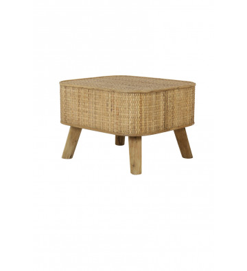 Pouf coffee table in natural rattan 46x42xH31cm - light and living - nardini forniture