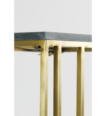 Golden side table with green marble top H66cm - light and living - nardini forniture