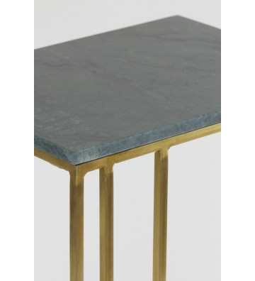 Golden side table with green marble top H66cm - light and living - nardini forniture
