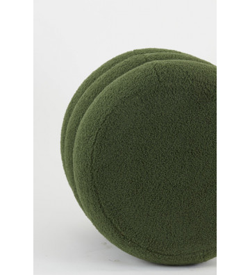 Kimi bouclè dark green pouf with gold base ø40x45cm - Light&Living - Nardini Forniture