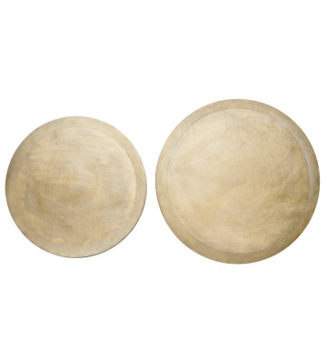 Round coffe table in gold metal / 2 sizes