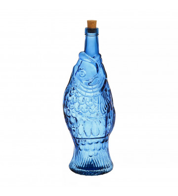1 liter blue glass fish bottle - cote table - nardini forniture