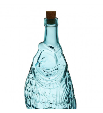 Bottiglia a pesce in vetro azzurro 1Litro - cote table