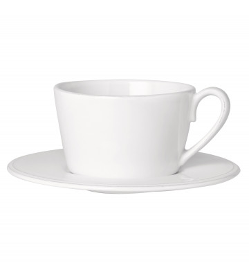 White ceramic tea cup with saucer - Cote table - Nardini Forniture