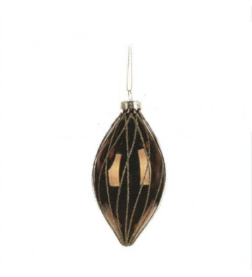 Teardrop Christmas bauble in brown and glitter glass - goodwill - nardini forniture