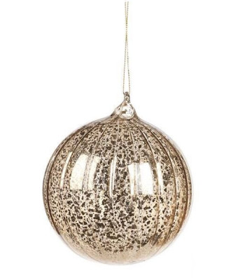 Round Christmas ball in gold glass