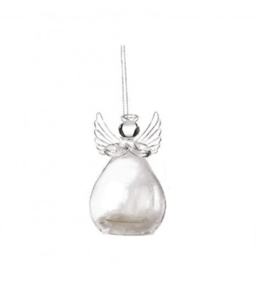 Christmas ball angel with wings in transparent glass H10cm - goodwill - nardini forniture