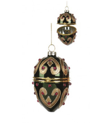 Green Christmas ball jewelry box H11cm - goodwill - nardini forniture