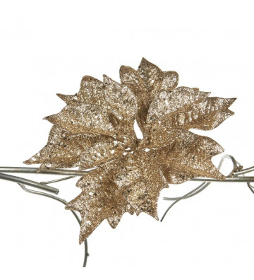 Gold glitter flower with clip 24cm - goodwill - nardini forniture