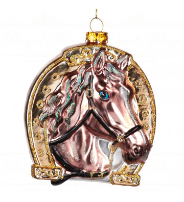Equestrian horseshoe glass Christmas ball 13cm - goodwill - nardini forniture
