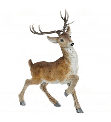 Deer figurine in fake fur 80cm - goodwill - nardini forniture