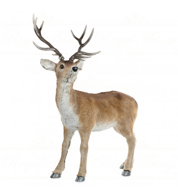 Deer figurine in faux fur 92cm - goodwill - nardini forniture
