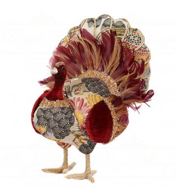 Handmade fabric turkey figurine 40cm - goodwill - nardini forniture