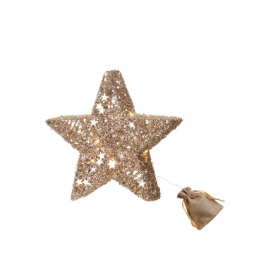 Decorative gold star with led 30cm - black goose - nardini forniture