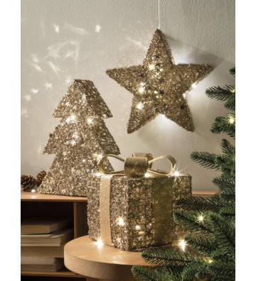 Decorative gold star with led 30cm