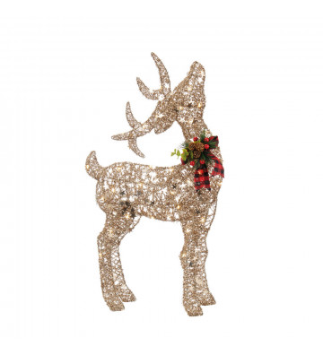 Decorative gold reindeer with led H66cm