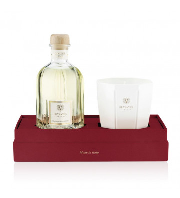 Gift Box Fragrance 250ml and Candle 200gr ginger lime - dr vranjes - nardini forniture