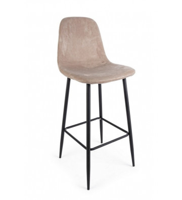Taupe velvet bar stool - nardini forniture