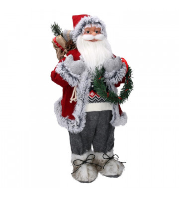Santa Claus figurine with gifts and garland H65cm - nardini forniture
