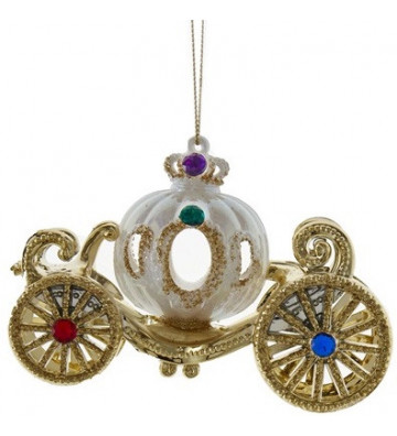 copy of Christmas ball with golden carriage 8,5cm - nardini forniture