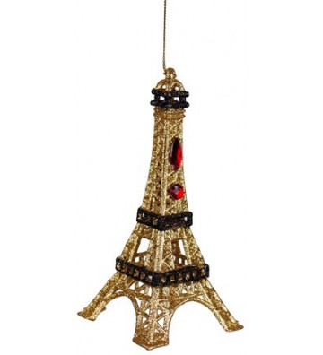 Tour Eiffel gold Christmas ball 15cm - nardini forniture