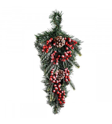 Decoration with green fir hook and berries