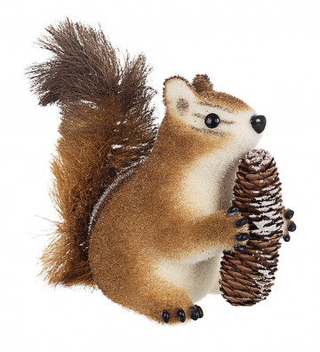Squirrel statuette with pine cone 16cm - nardini forniture