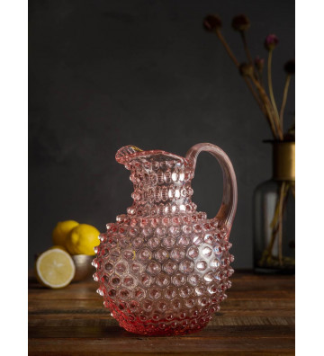 2L diamond tip pink glass jug