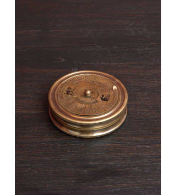 Compass and calendar in gold brass - chehoma - nardini forniture
