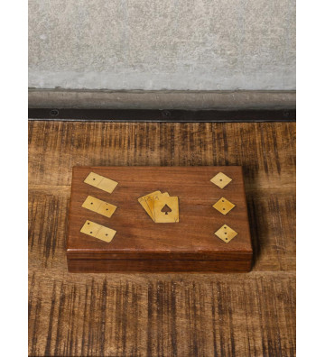 Scatola con carte da gioco e domino 25cm - chehoma - nardini forniture