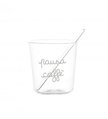 Bicchierini caffè "Pausa Caffé" in vetro - palettina inclusa - nardini forniture