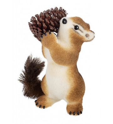 Decorative squirrel with pine cone H30cm - nardini forniture