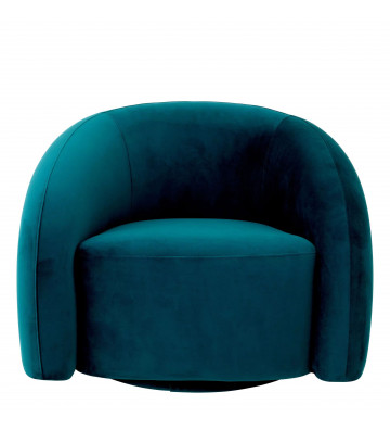 Savona swivel armchair in blue velvet - eichholtz - nardini forniture