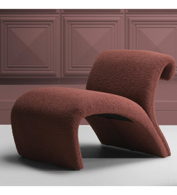 Vignola design armchair in boredaux bouclè - eichholtz - nardini forniture