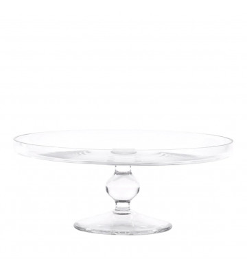 Cake stand in glass with worked stem 30cm - nardini forniture