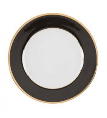 plate porcelain background model ginger ø20 black and gold-cote table - nardini supplies