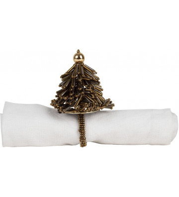 Gold and silver pine napkin holder in glass Ø4cm - cote table - nardini supplies